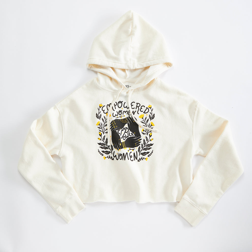Girl Power Crop Sweatshirt In White • Impressions Online Boutique