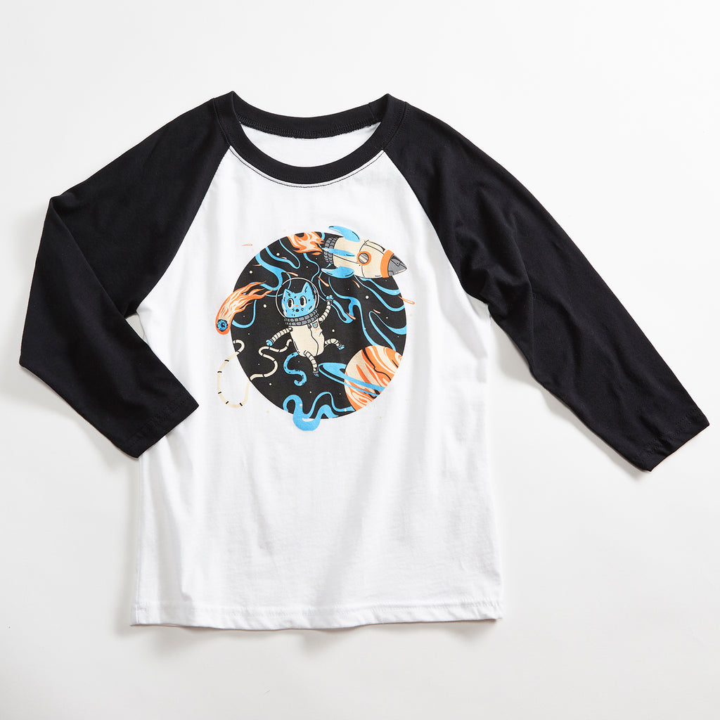 raglan shirt black and white