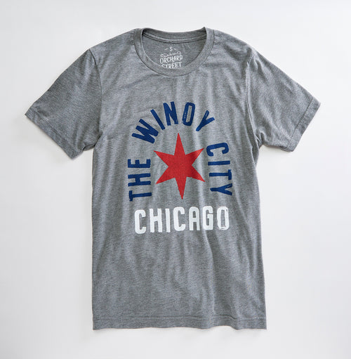 Chicago Arch Heather Gray Unisex T Shirt for Men Women. Windy City T Shirt