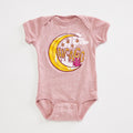 Chicago Moon Heather Mauve Infant Bodysuit. Chicago pride baby one piece, new baby gift.