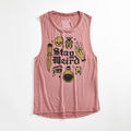 Stay Weird Mauve Ladies Muscle Tank Top
