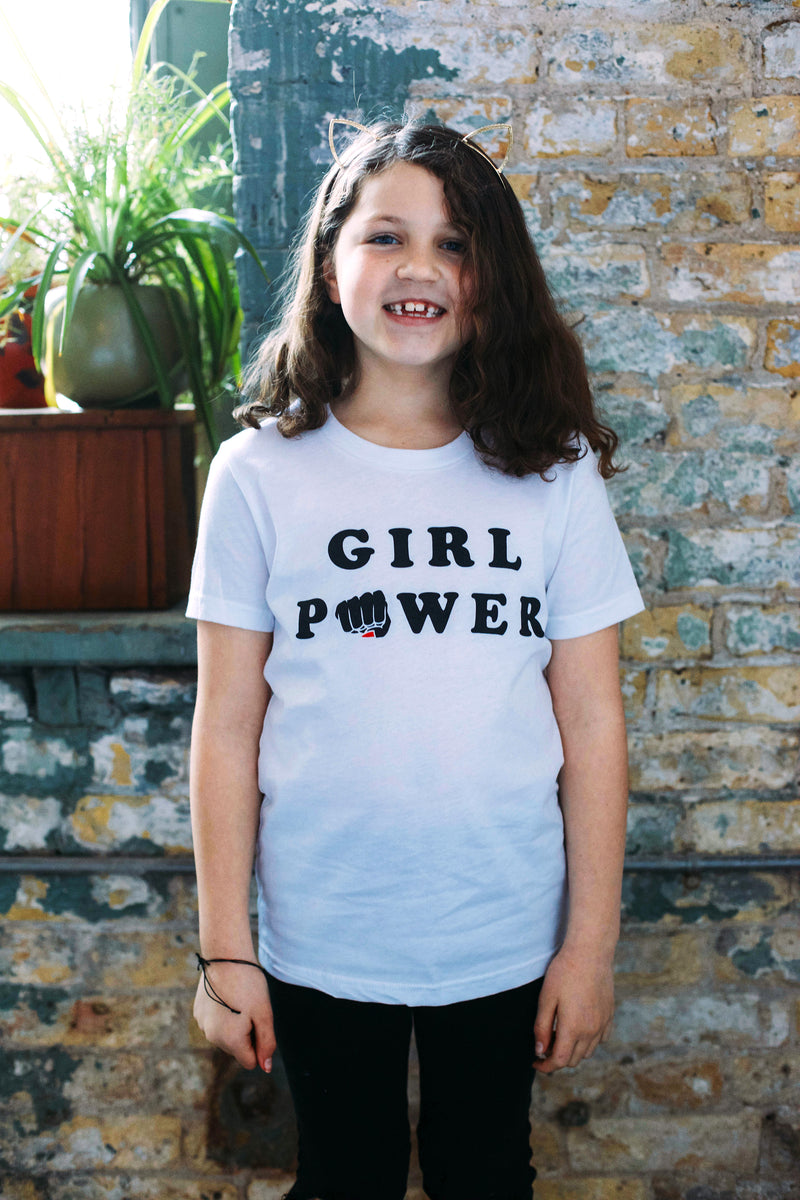 Girl Power Kids White T-shirt