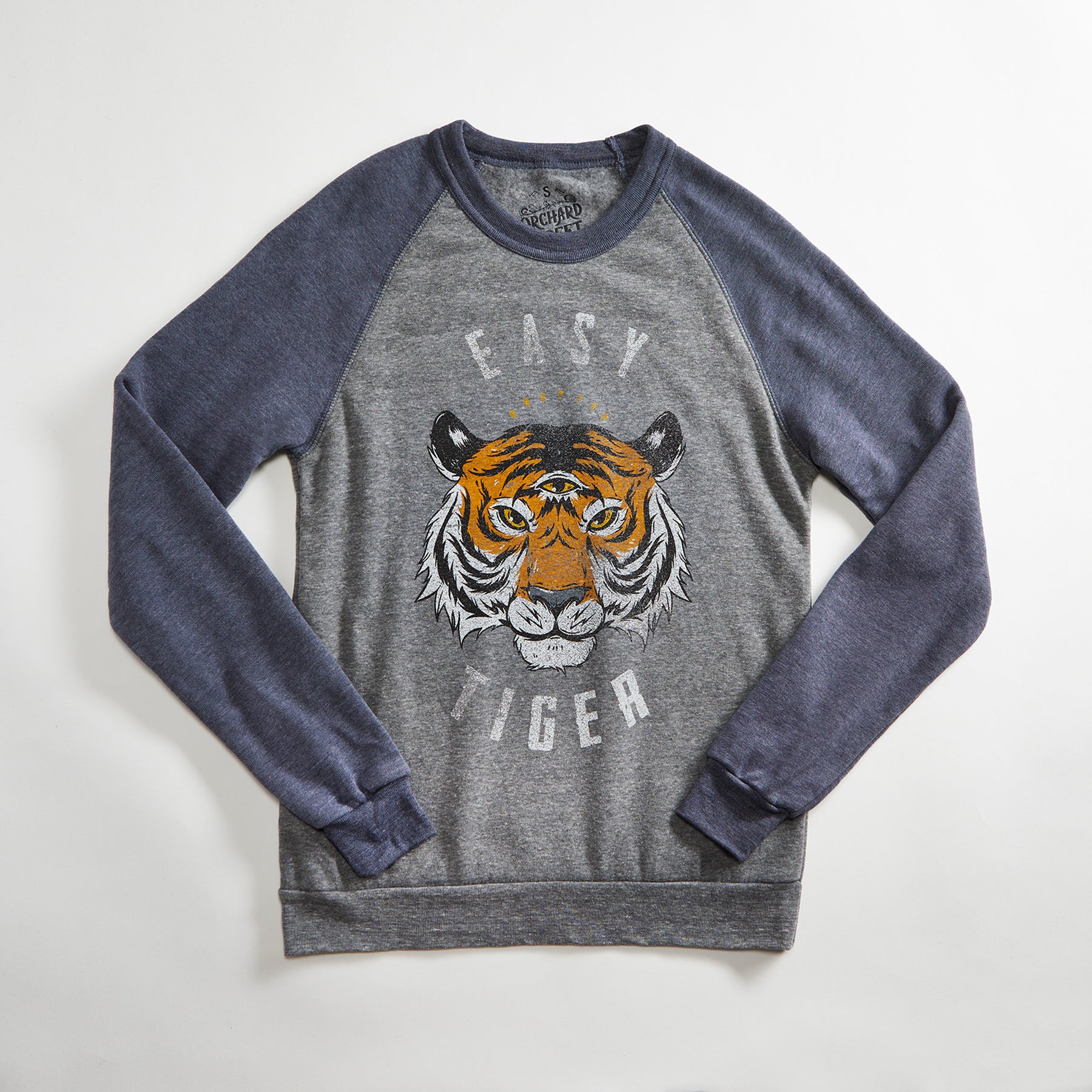 Easy Tiger Vintage Unisex Raglan Crewneck Sweatshirt. Fashion Fit Heat –  Orchard Street Apparel