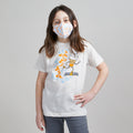 Skater Ice Cream Cone Unisex Tee + Unisex Youth Mask Matching Set.  Heather Natural Triblend kids tee. Cotton mask for boys and girls. Made in the USA.