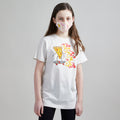 Skater Pizza Unisex Tee + Unisex Youth Mask Matching Set.  Heather Natural Triblend kids tee. Cotton mask for boys and girls. Made in the USA.