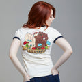 Girl Gang Vintage Ladies T-shirt. Off White Womens Girl Power Ringer tee. Made in the USA.