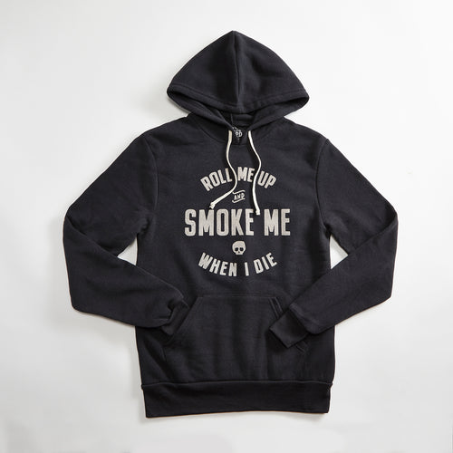 Roll Me Up & Smoke Me Unisex Black Unisex Hoodie - Willie Nelson Lyric Fashion fit sweatshirt Country Music Shirt for Men Women