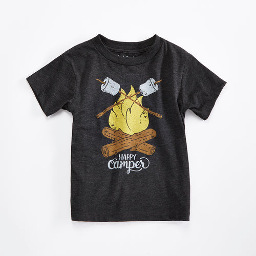 Happy Camper Triblend Black Toddler T-shirt
