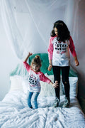 Stay Weird Solid White/Pink Raglan Kids T-Shirt