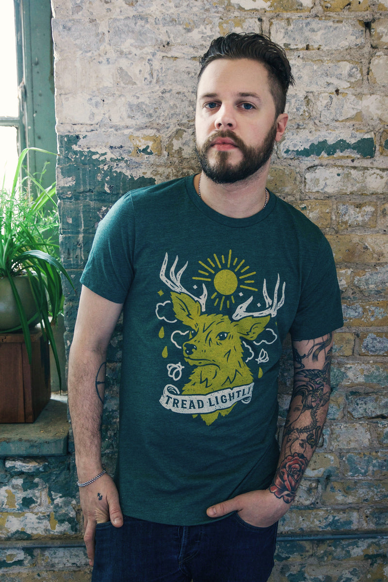 Tread Lightly Triblend Forest Green Unisex T-Shirt