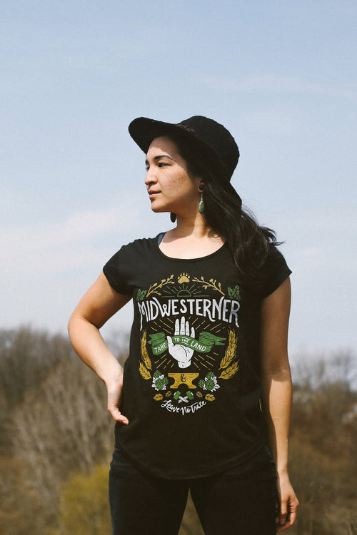 Leave No Trace Midwesterner Black Ladies Shirt