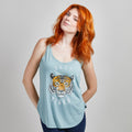 Easy Tiger Vintage Ladies Tank. Relaxed Fit Stonewash Blue Tank. Summer Shirt for Women.