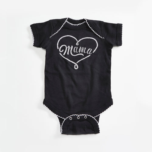 Cowgirl Mama Vintage Baby Bodysuit. Black and White Baby Girl Western Baby jumper. Made in the USA