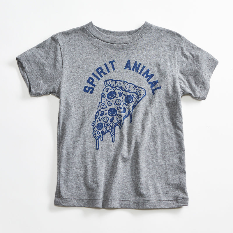 Spirit Animal Pizza Kids Triblend Grey T-shirt